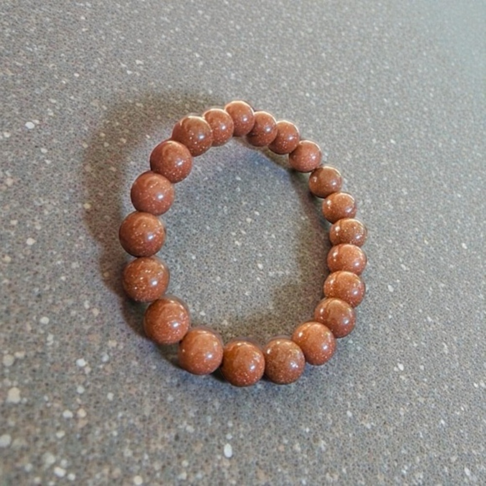 Elegant Sandstone Golden Beaded Bracelet